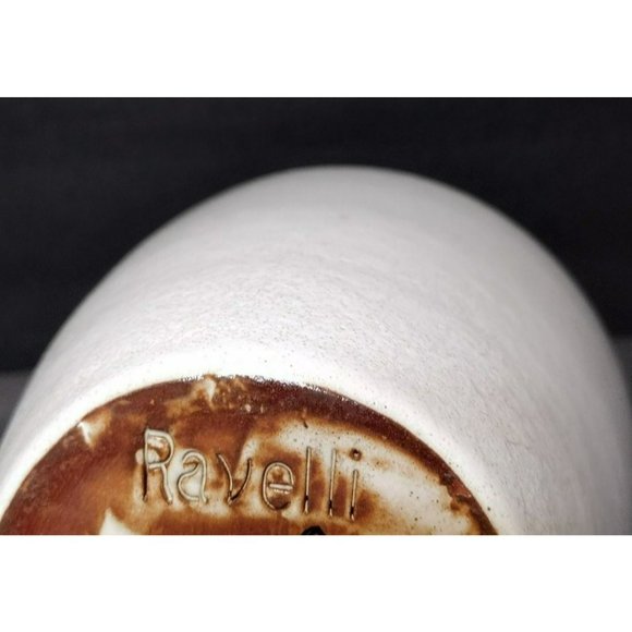 Dutch Holland Jaap Ravelli Pottery Vase, White and Brown Mid Century Art Pottery - Picture 6 of 6